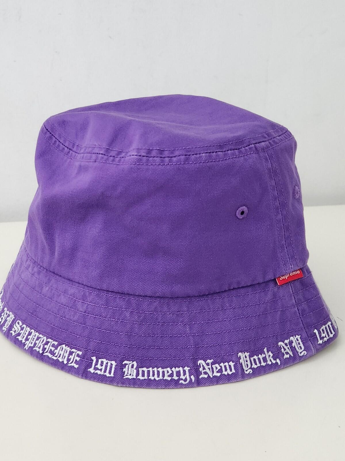 SS23 Supreme Embroidered Brim crusher Size S/M Purple bucket hat small / medium