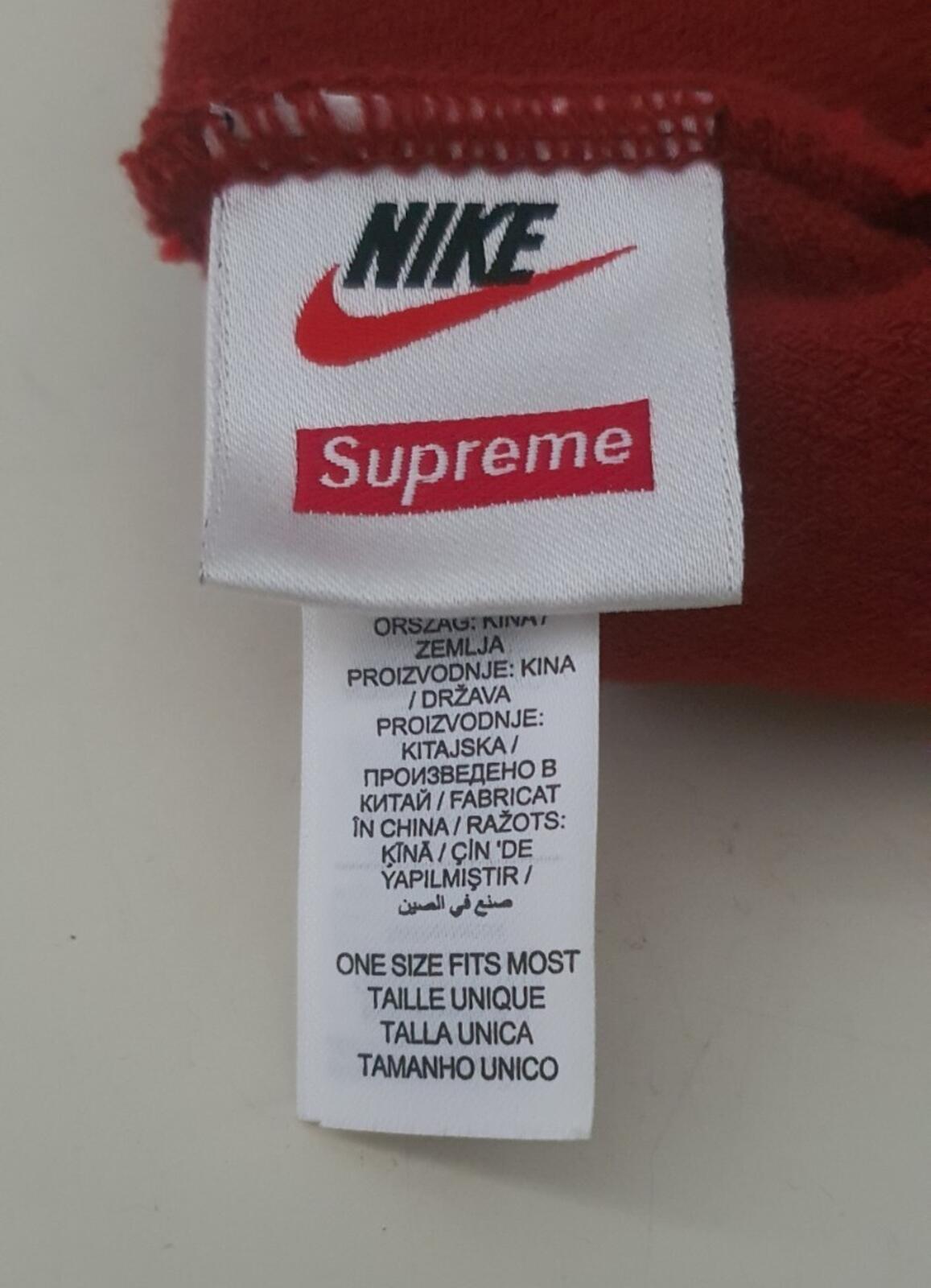 SS21 Supreme x Nike Jacquard Logos Beanie Red Hat