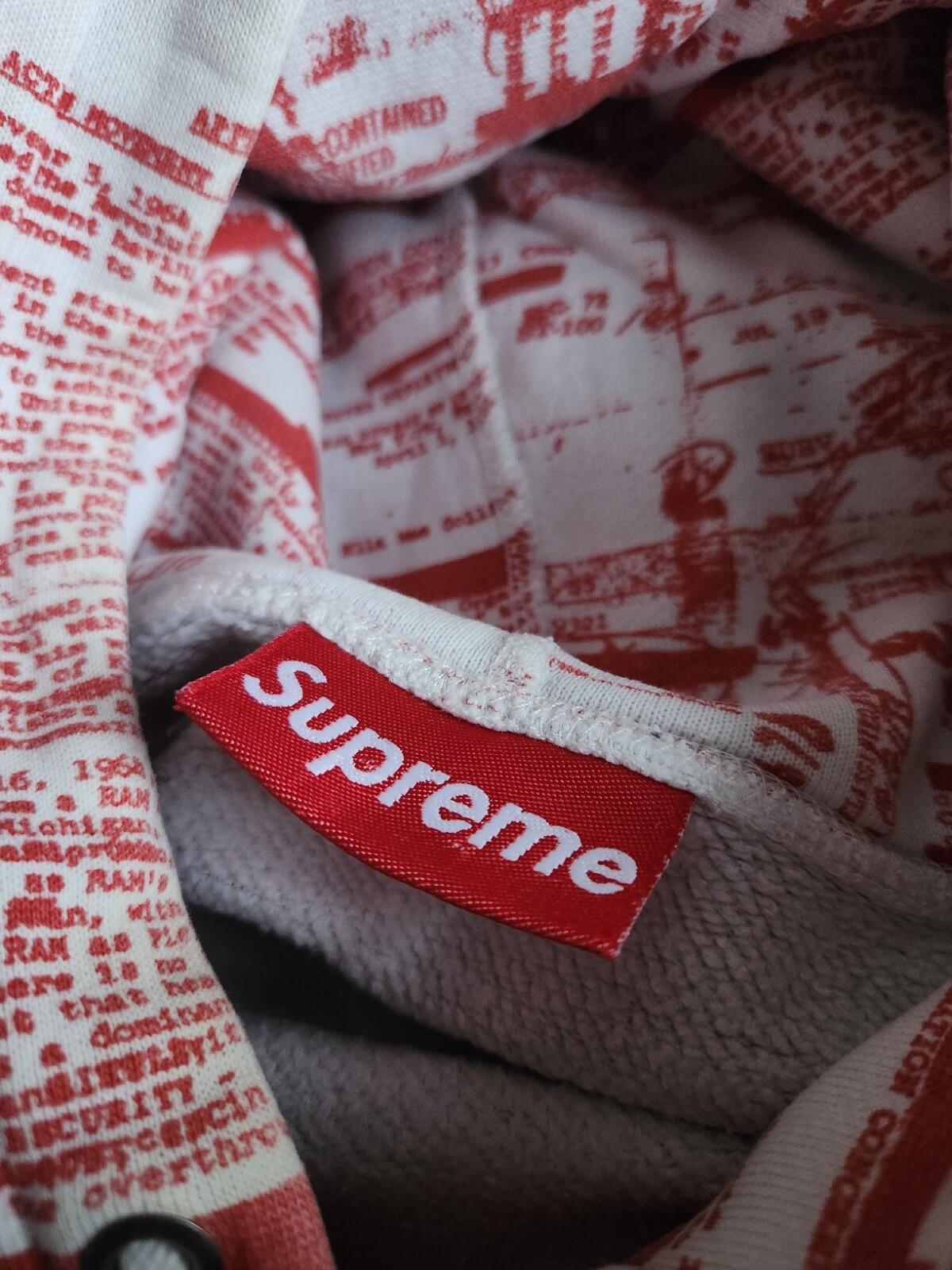 FW04 Supreme FBI Kapuzenpullover Hoodie Large Vintage 2007 Rot Weiß