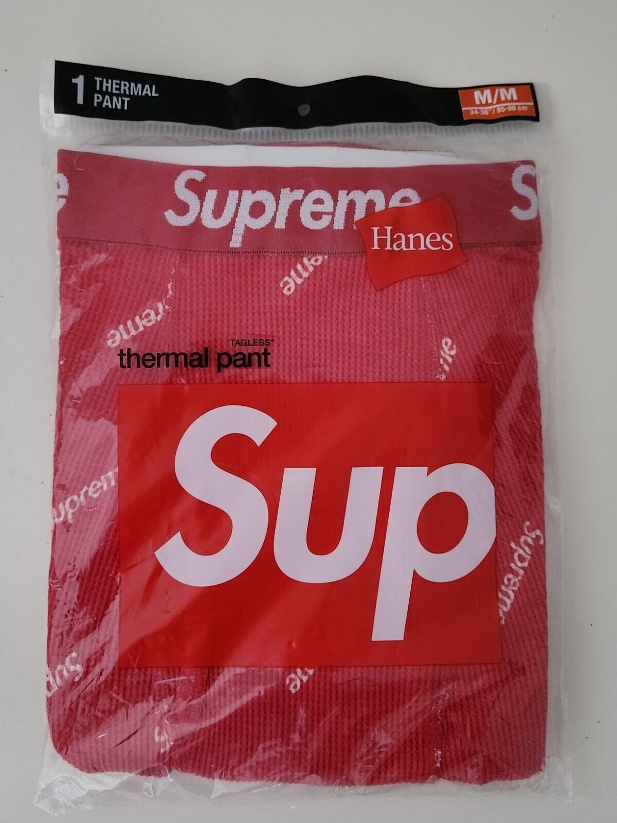 FW20 Supreme Hanes Thermal pant (1 pack) Red logos size M