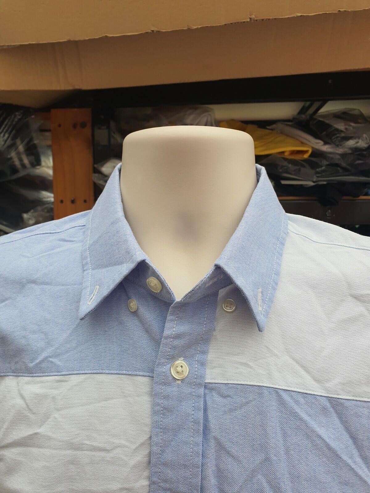 FW20 Supreme Patchwork Oxford Shirt Blue Size S