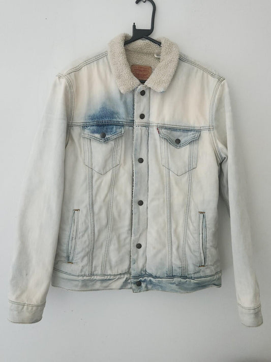 Chaqueta vaquera de borrego blanqueado Supreme Levis FW16 Talla L