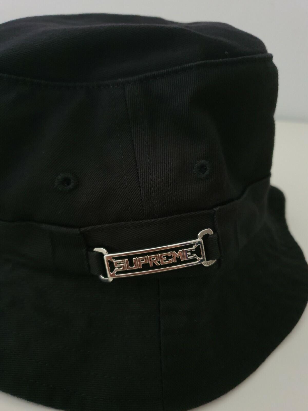 SS20 Supreme name plate black crusher size S/M bucket hat small / medium