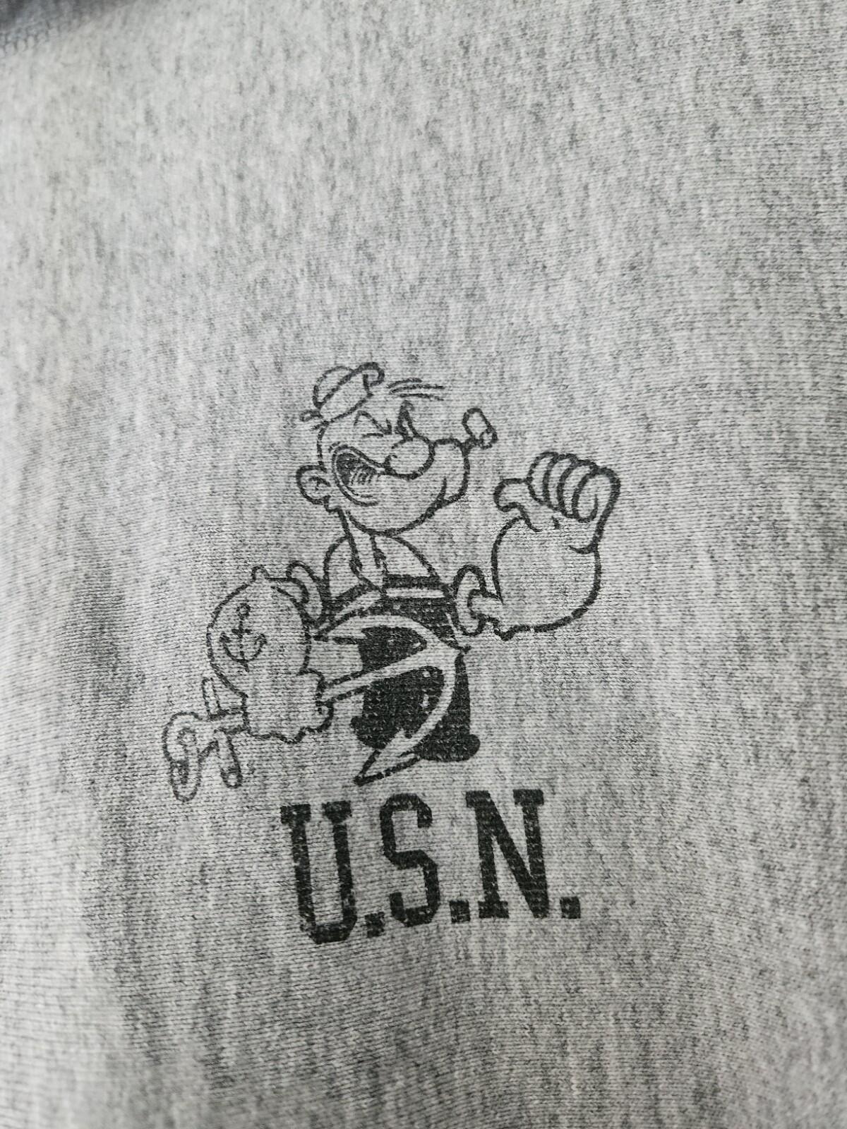 FW10 Supreme Popeye Hooded Sweatshirt L Large hoodie Heather Grey Vintage 2010