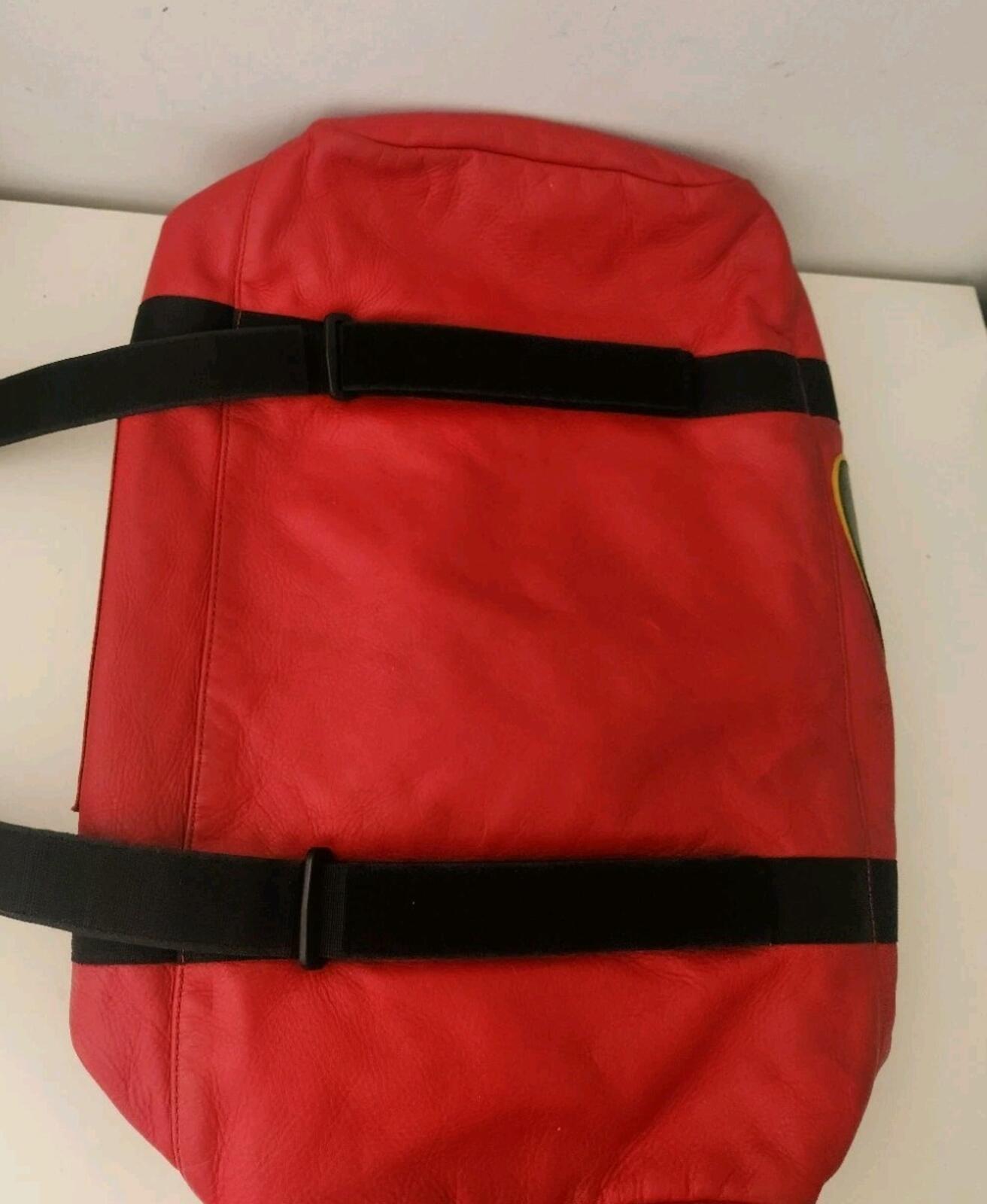 FW19 Supreme x Nike Leather duffle bag box logo Premium Cowhide