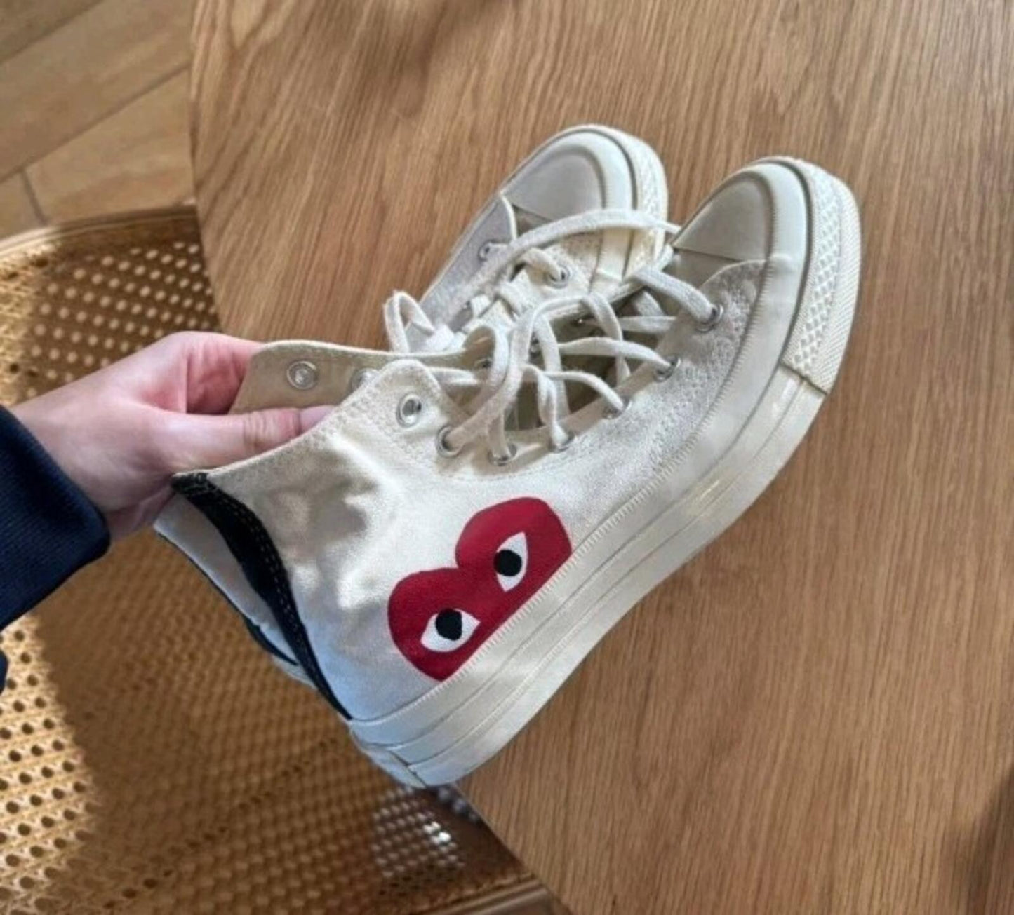 Comme des Garcons PLAY Converse Chuck Logo High Top Trainers 140 £ UK 6 EU 39 CDG