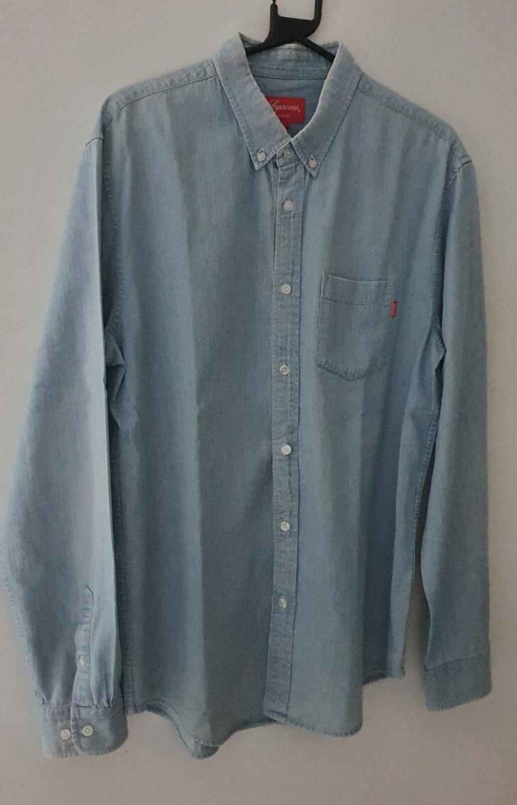 Supreme L/S Denim Shirt long sleeve size L large blue
