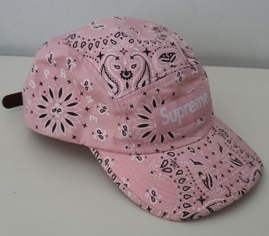 SS21 Supreme Bandana camp cap gorra rosa algodón
