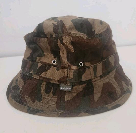 2001 Supreme Camo Fischerhut Crusher Grün M Medium Vintage Selten Camouflage