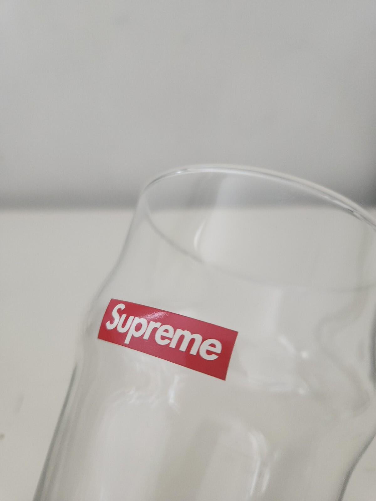 SS13 Supreme Pint Glass clear small red box logo Accessory Vintage 2013 Beer