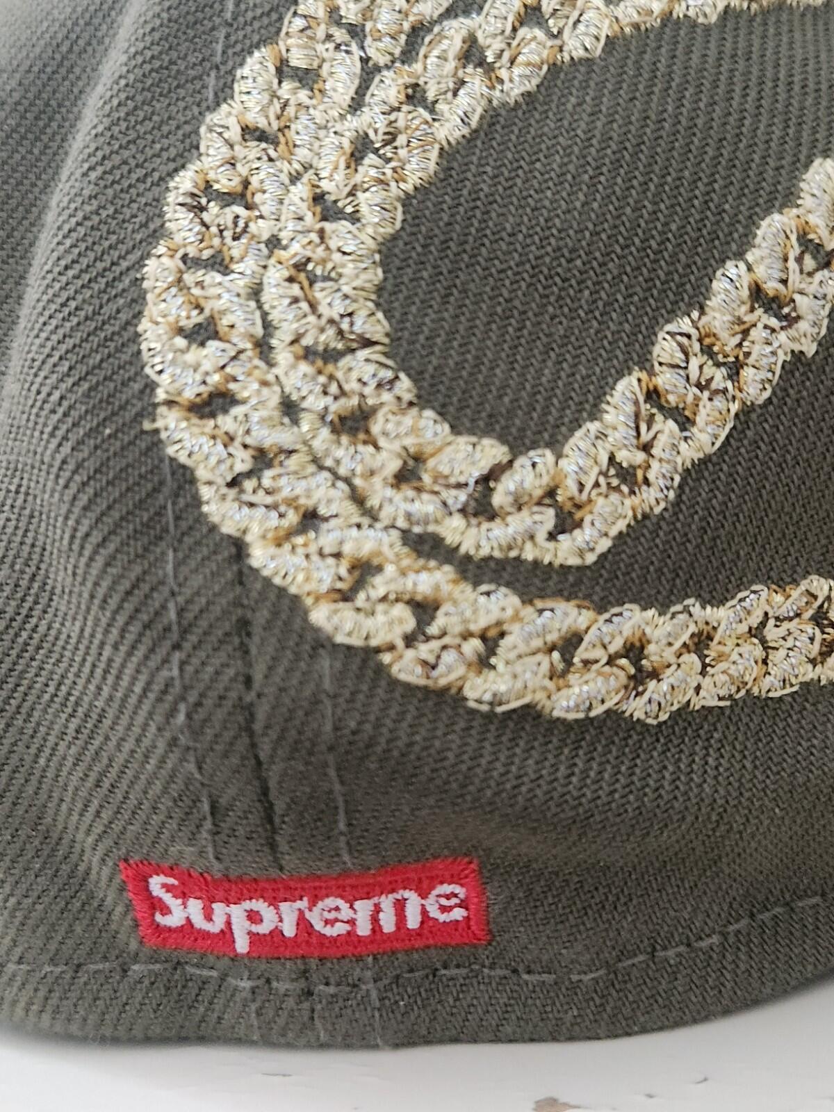 FW23 Supreme Jesus Piece S Logo New Era 59Fifty Hat Olive Size 7 1/4