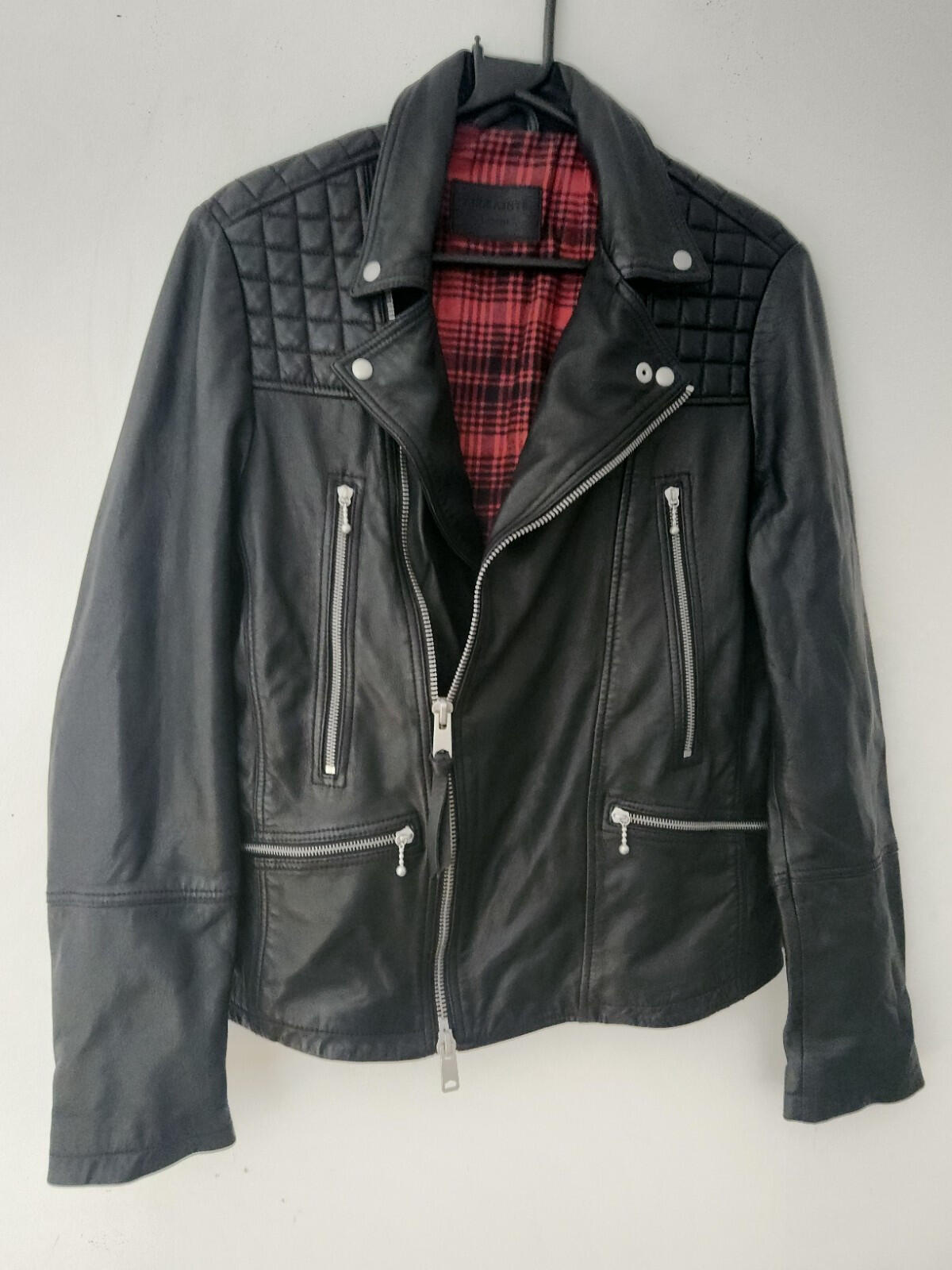 ALL SAINTS Rango biker jacket size £375 medium lamb leather