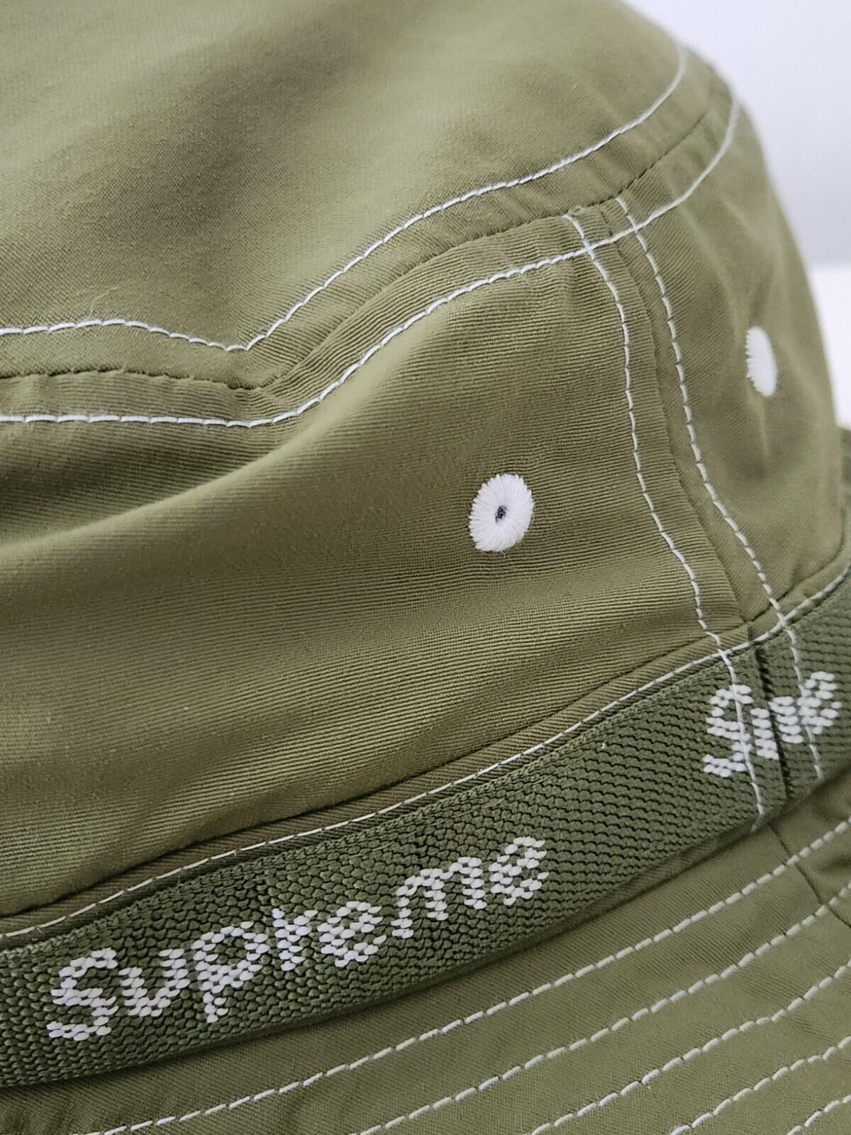 FW22 Supreme Webbing crusher Small Medium bucket hat Olive Water Resistant S / M