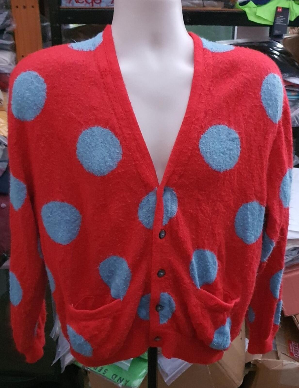 SS20 Supreme Brushed Polka Dot Cardigan Größe S kleiner roter Pullover Acryl Jumper
