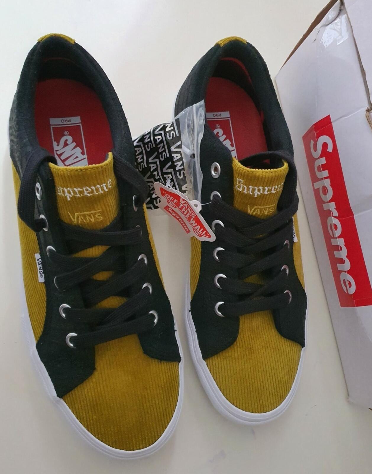 Supreme Vans Lampin Pro Croc Corduroy black / mustard trainers US 12 UK 11 EU 46