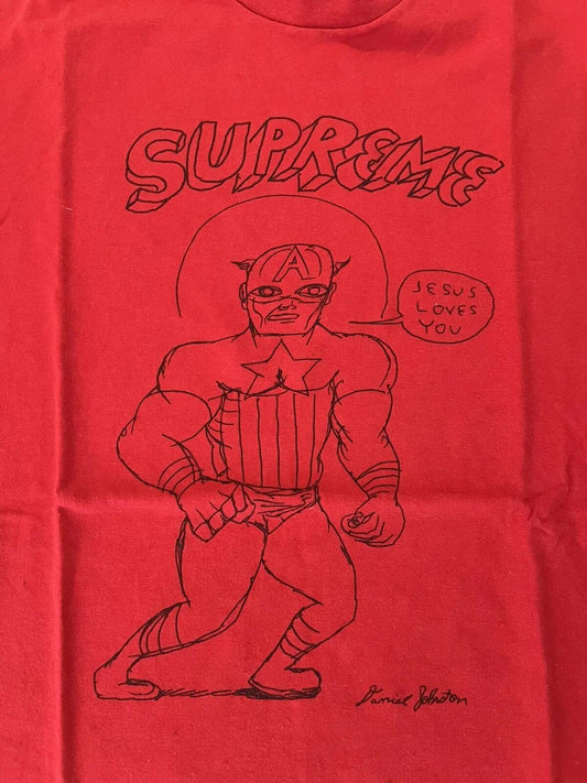 SS12 Supreme Daniel Johnston Jesus Love Tee Rot Größe M