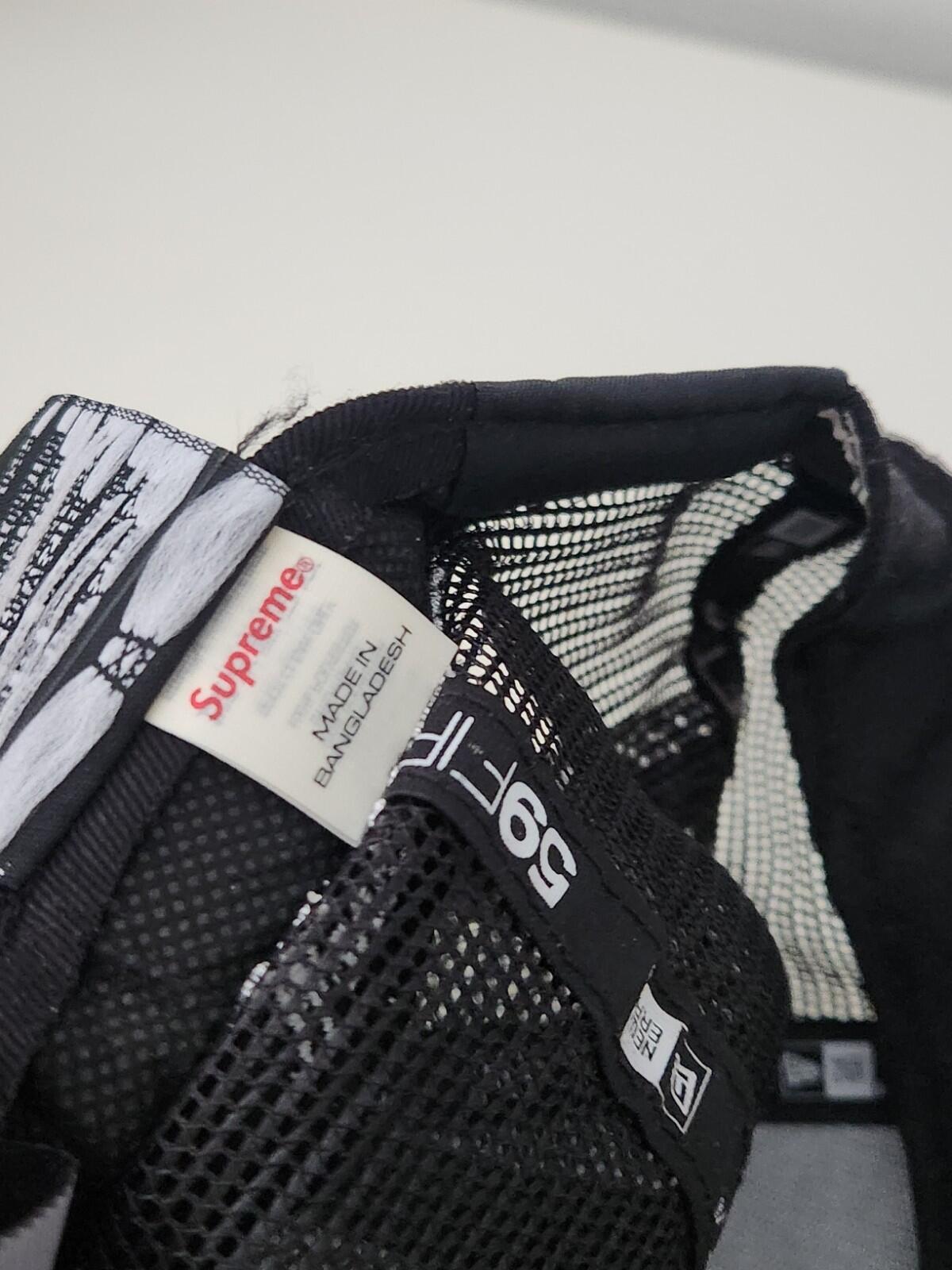 SS23 Supreme Box Logo Mesh Back New Era Hat size 7 1/4 black cap snapback