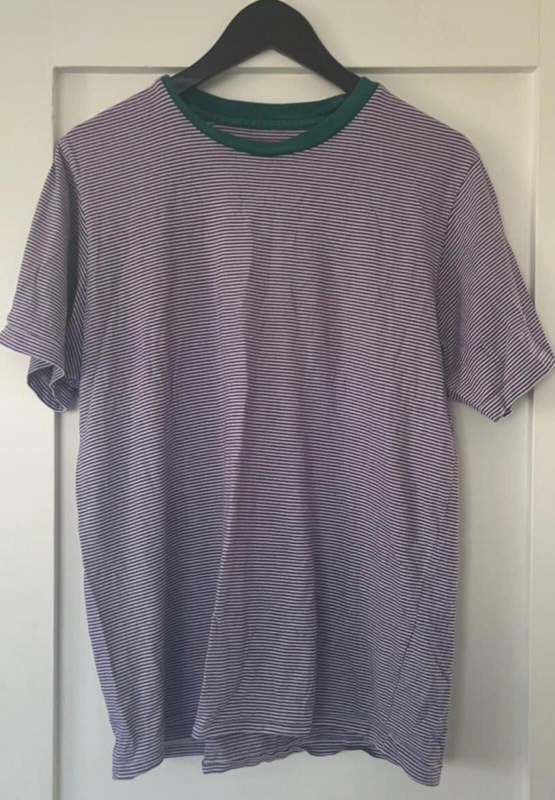 SS17 Supreme Micro Stripe Tee Purple Size L