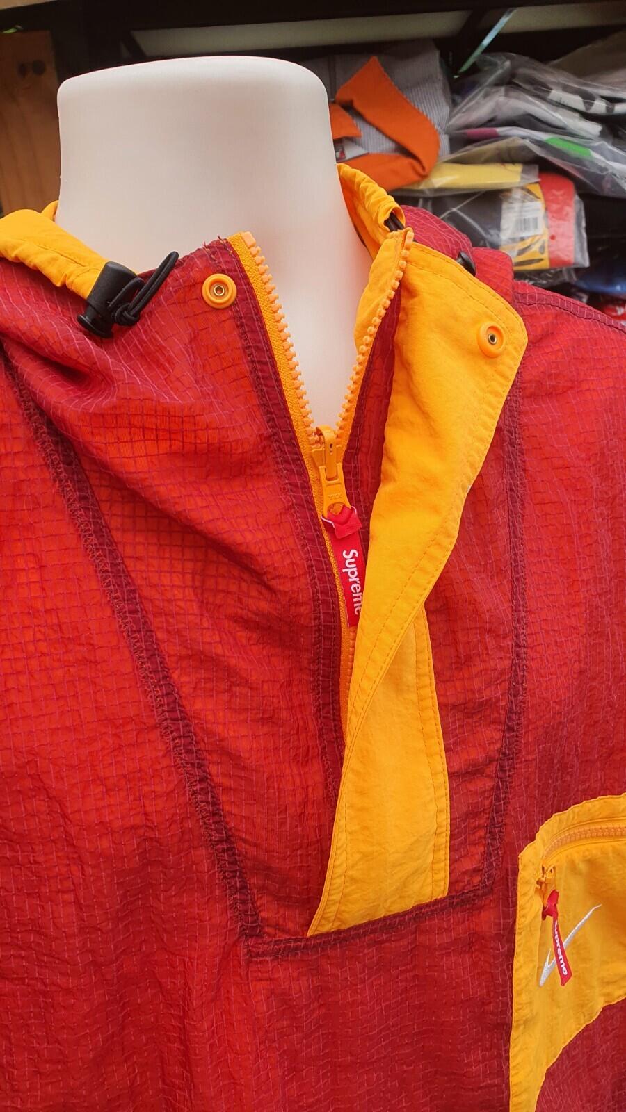 FW20 Supreme x Nike Jewel Reversible Ripstop Anorak Orange Red Size L