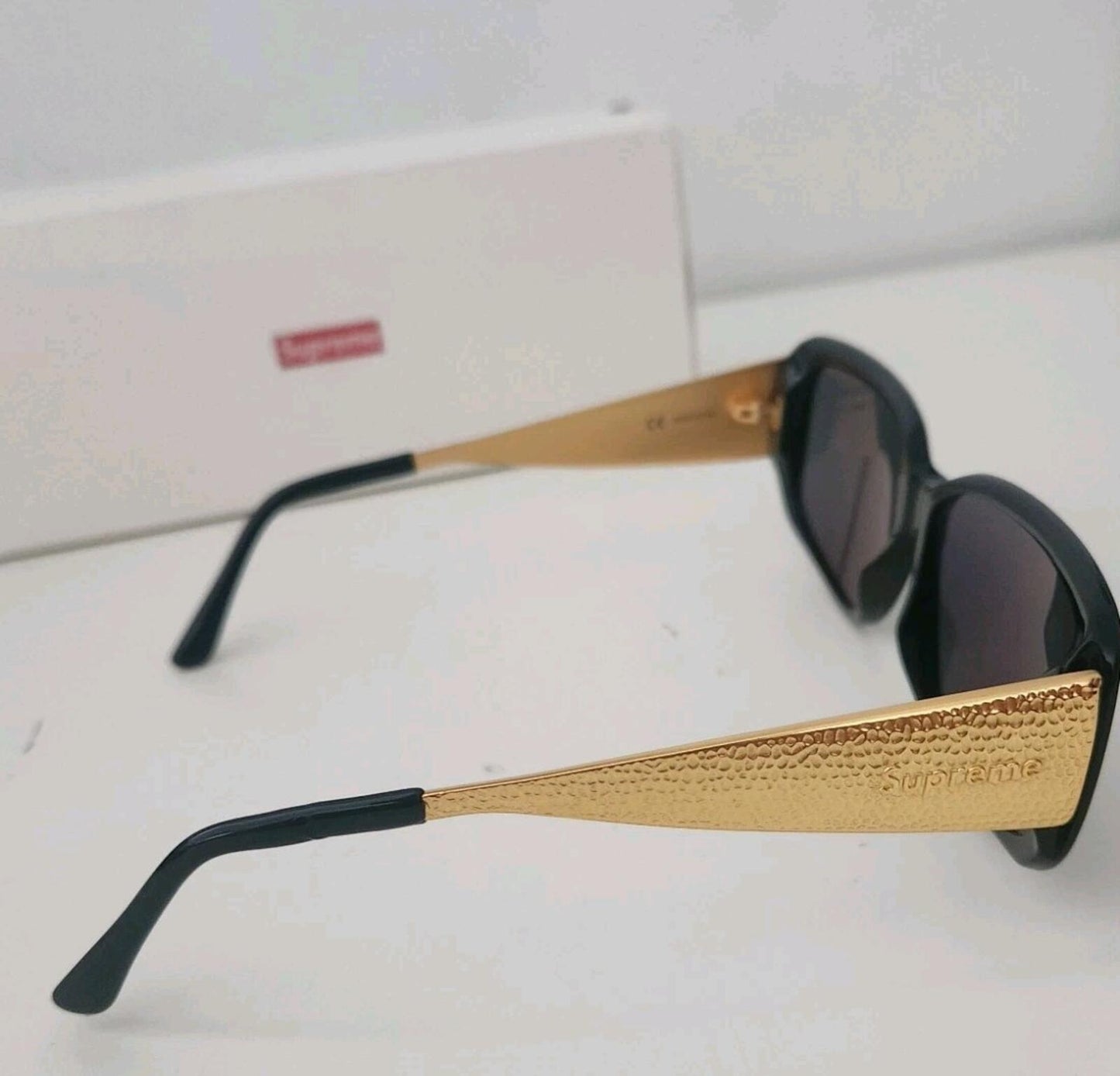 SS17 Supreme Royce sunglasses RRP £168 Black Gold Made in Italy New Handmade