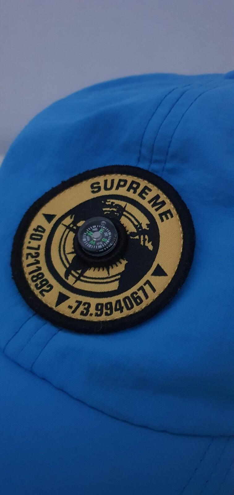 SS21 Supreme Compass 6-panel Cap Cyan Water Resistant