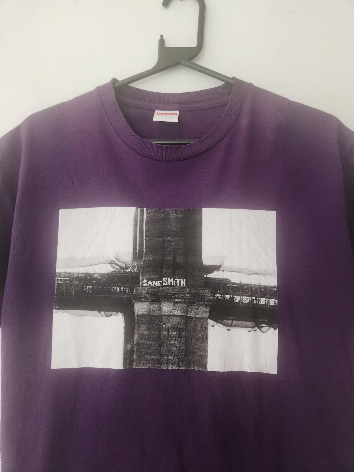 FW19 Supreme Bridge Tee Purple Size M Sane Smith