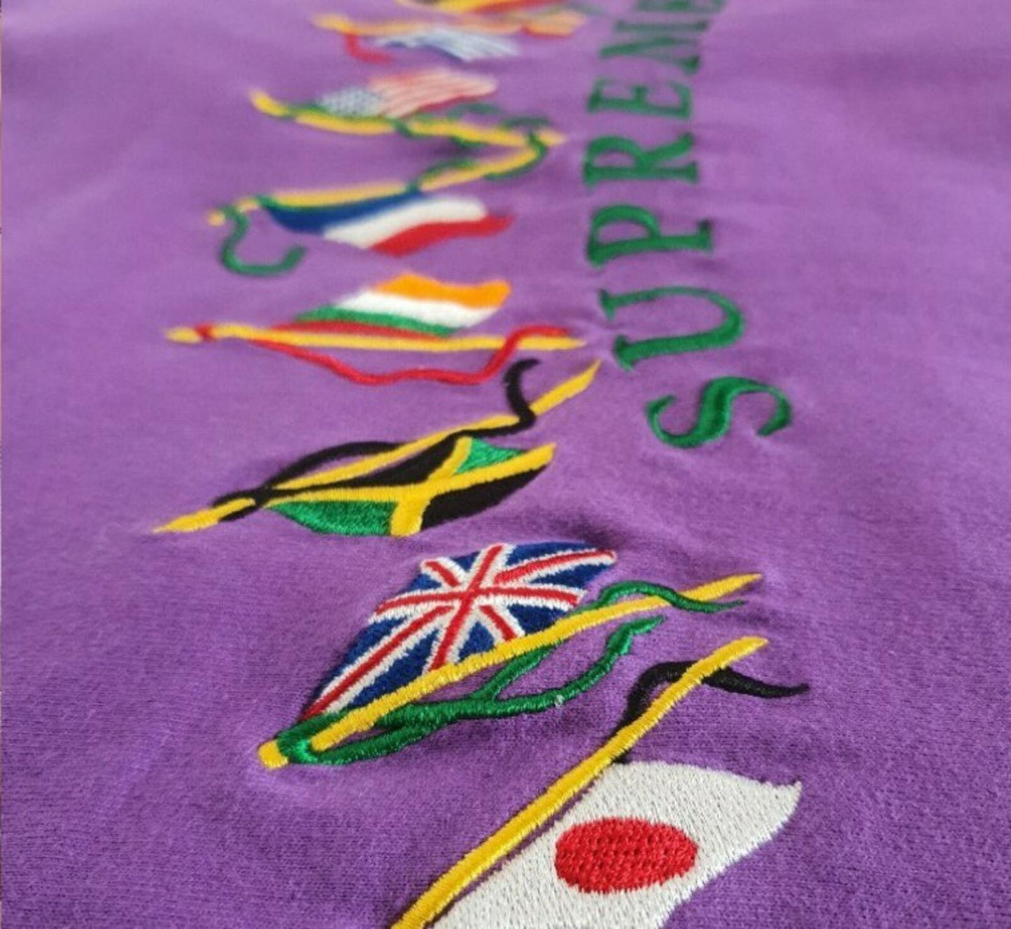 SS19 Supreme Flags L/S Top Violet Size M