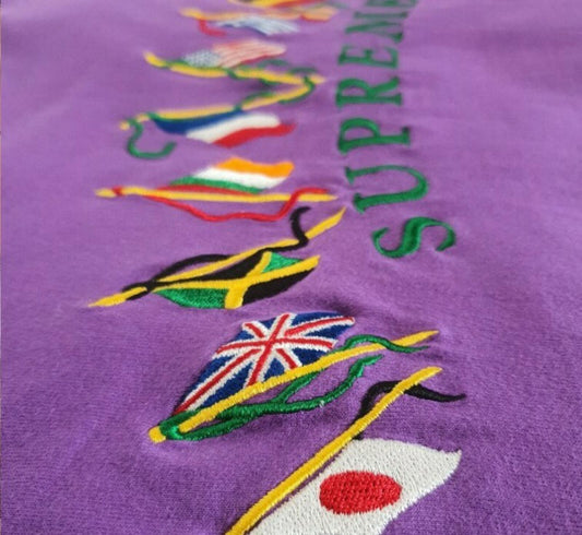 SS19 Supreme Flags L/S Top Violet Size M