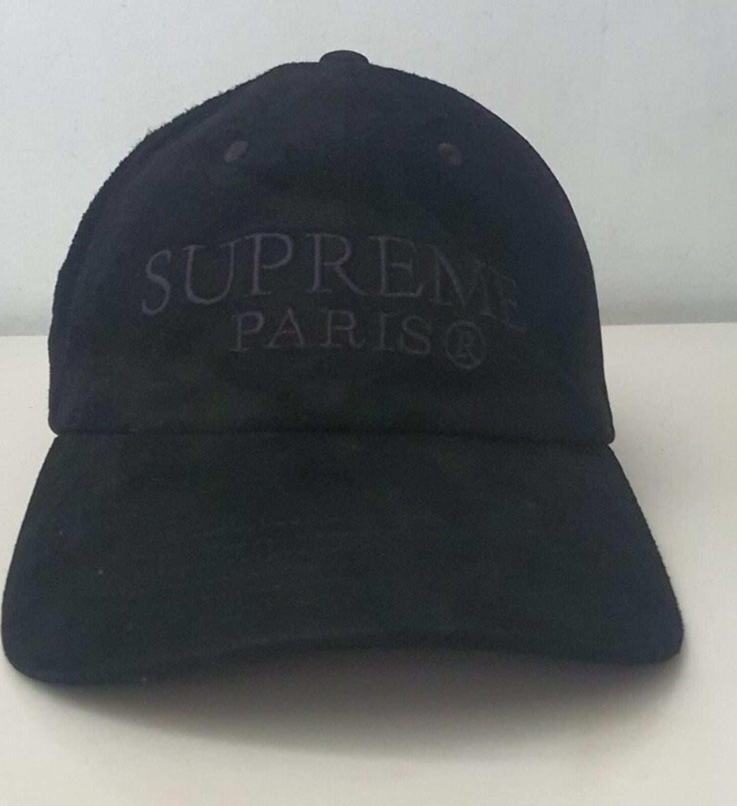 SS20 Supreme Wildleder 6-Panel-Cap Schwarz Lederhut Paris