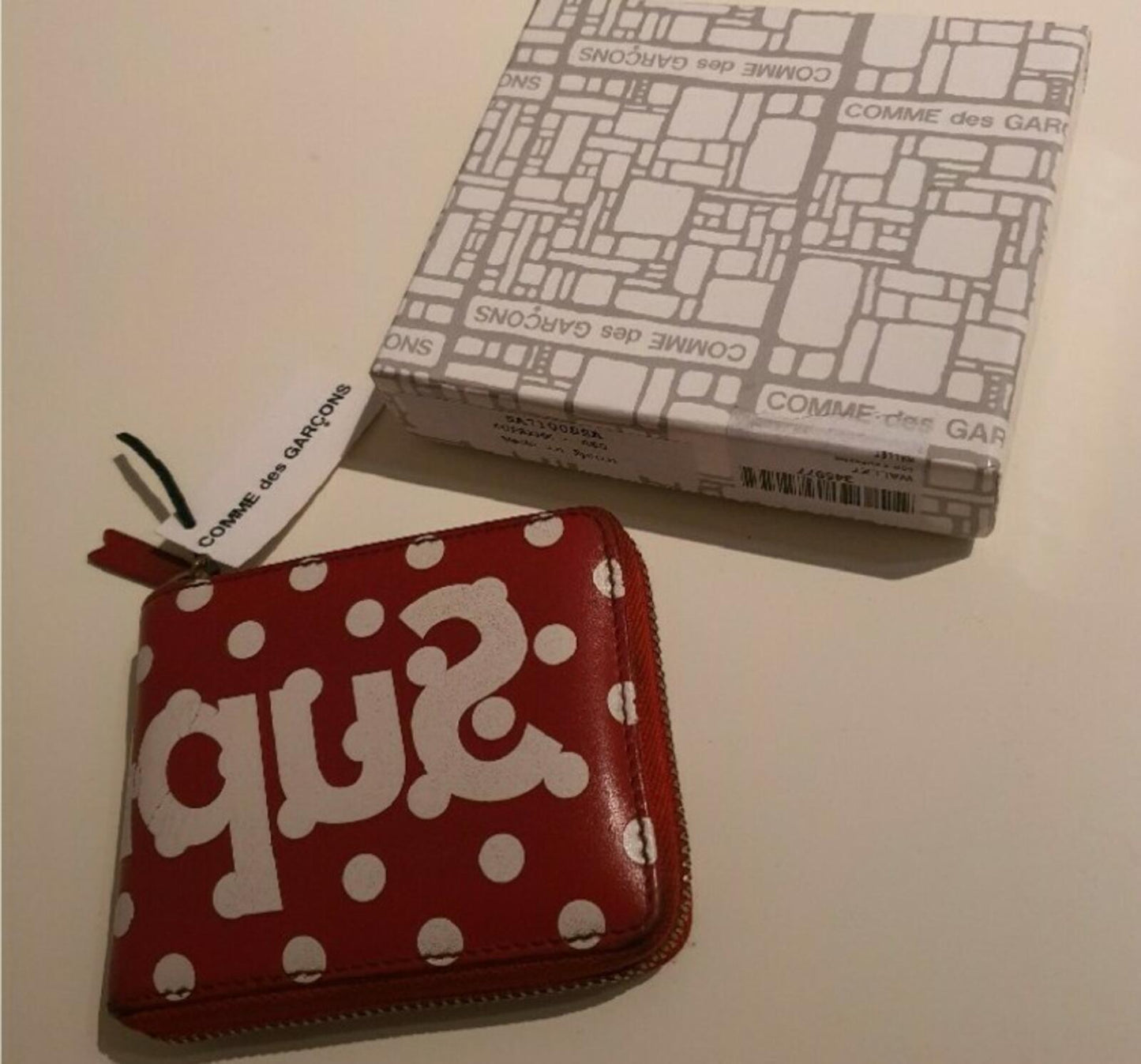 SS14 Supreme x Comme Des Garcons Polka dot wallet red CDG Rare Vintage Accessory