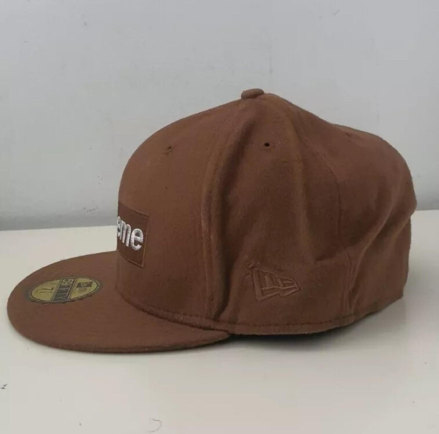FW11 Supreme Loro Piana Box Logo New Era Hat Wool Brown Size 7 1/2