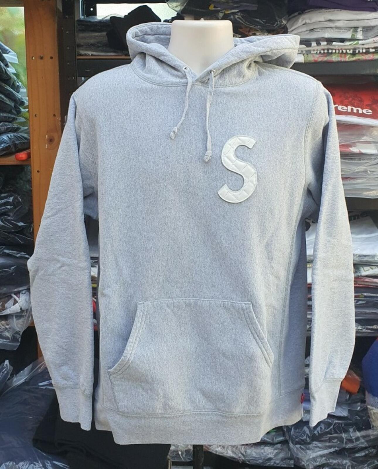 SS20 Supreme S Logo Hooded Sweatshirt  Heather Grey Size M