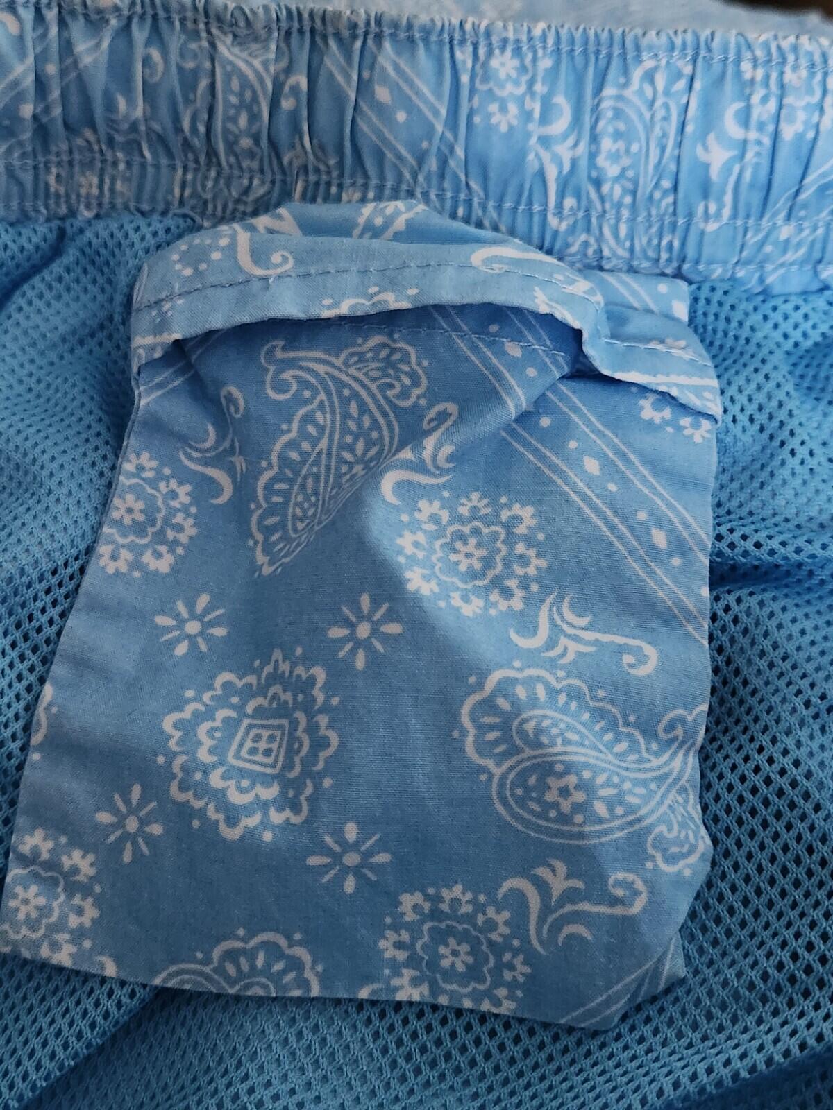 SS18 Supreme Bandana Track Pant Light Blue Trousers Size S Small Nylon Pant
