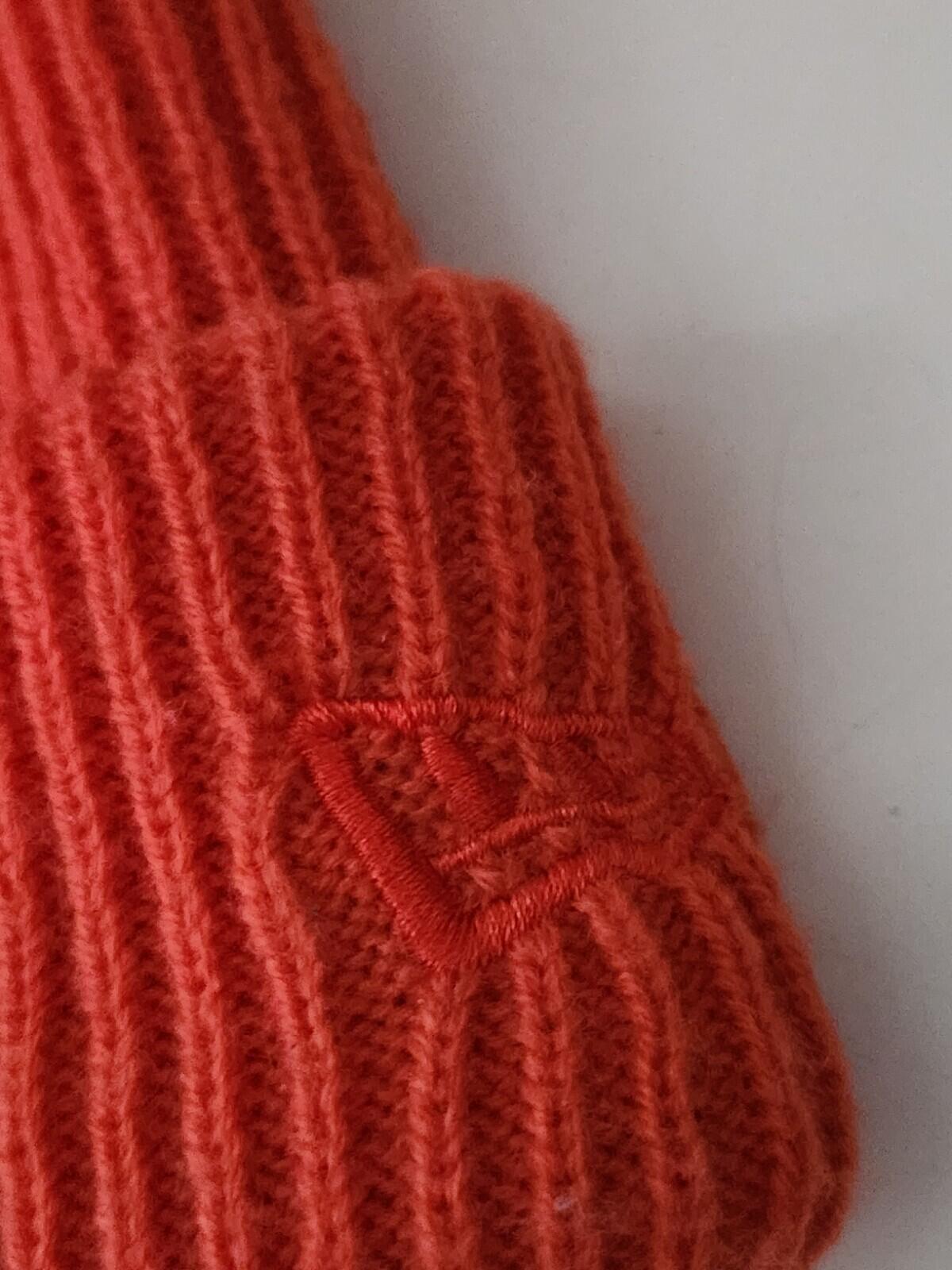 FW13 Supreme New Era beanie small box logo Very rare Orange Hat Vintage 2013