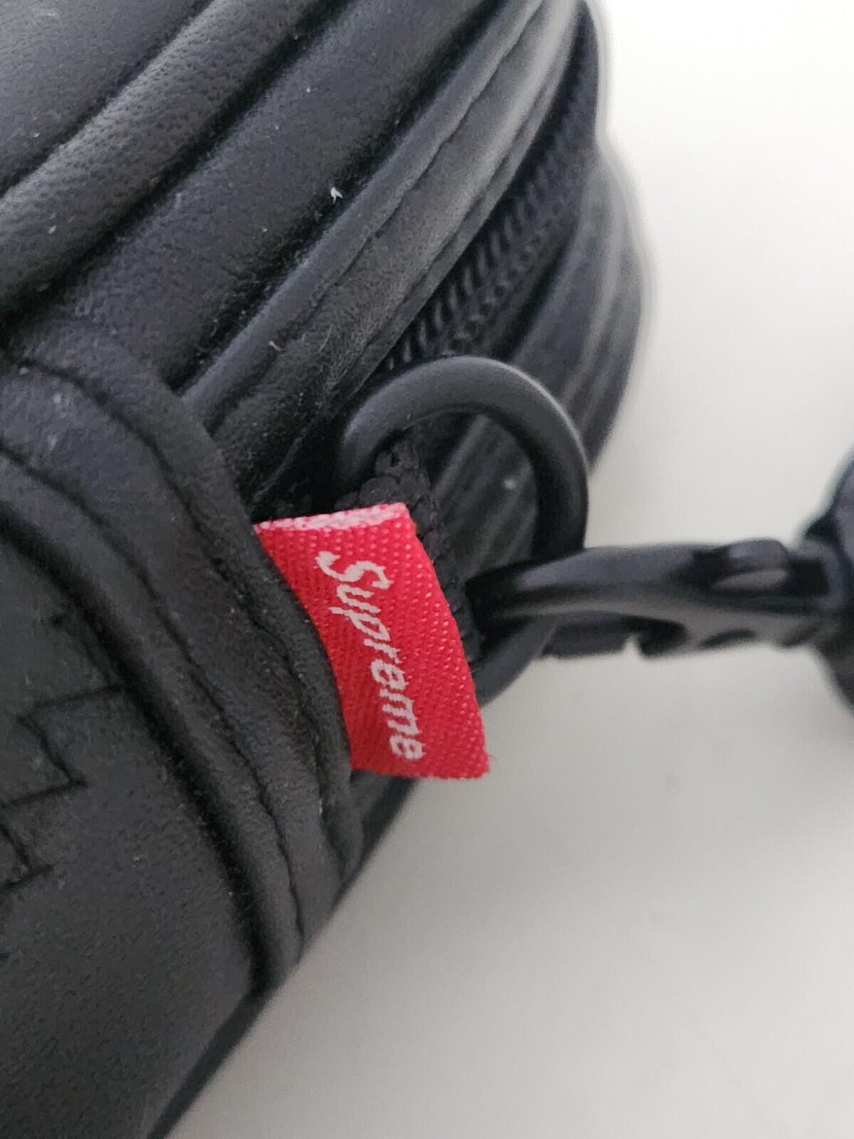 FW19 Supreme Patchwork Cowhide Leather black shoulder bag
