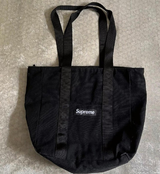 FW20 Supreme Canvas tote bag black Box Logo