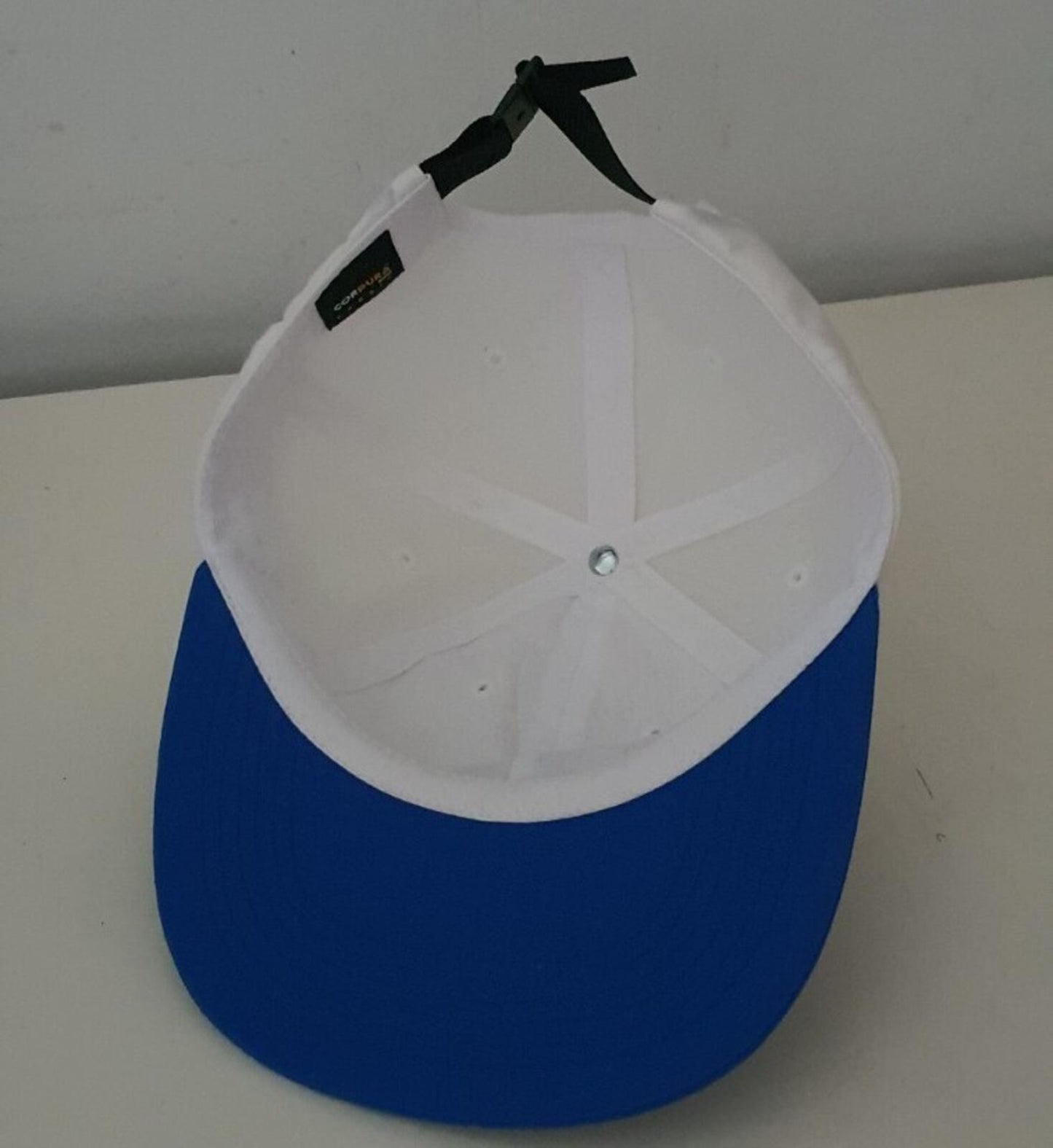 SS19 Supreme Cordura Script logo 6-Panel cap white hat blue