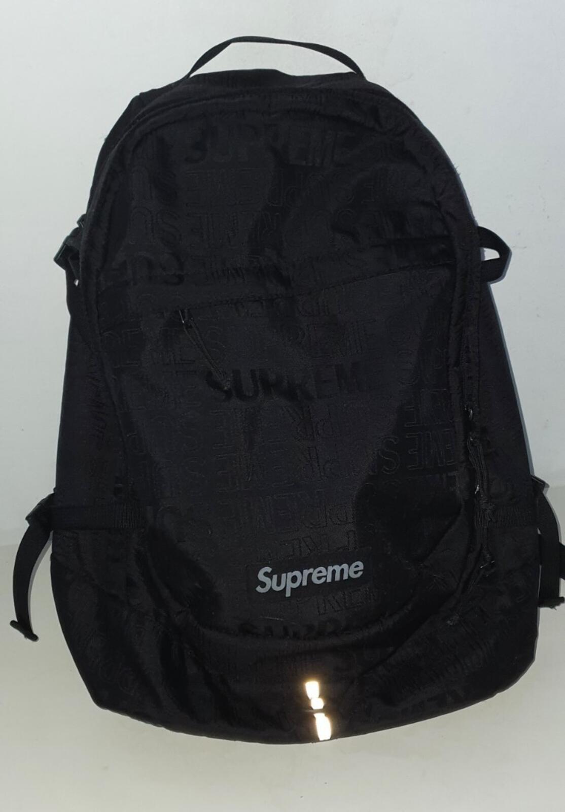 SS19 Supreme Black Backpack Cordura Fabric Box-Logo Rucksack Tasche