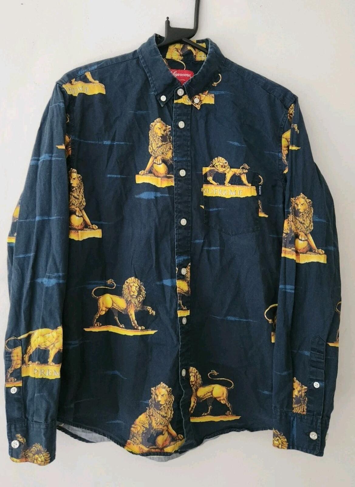 FW13 Supreme Lions Shirt Navy Size S