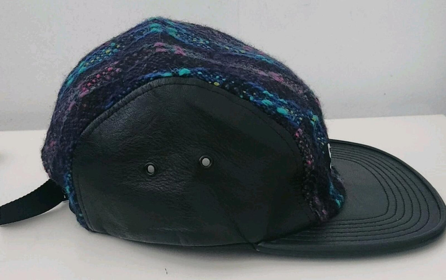 FW13 Supreme Diamond Magee Tweed camp cap Wool Leather Hat box logo vintage 2013