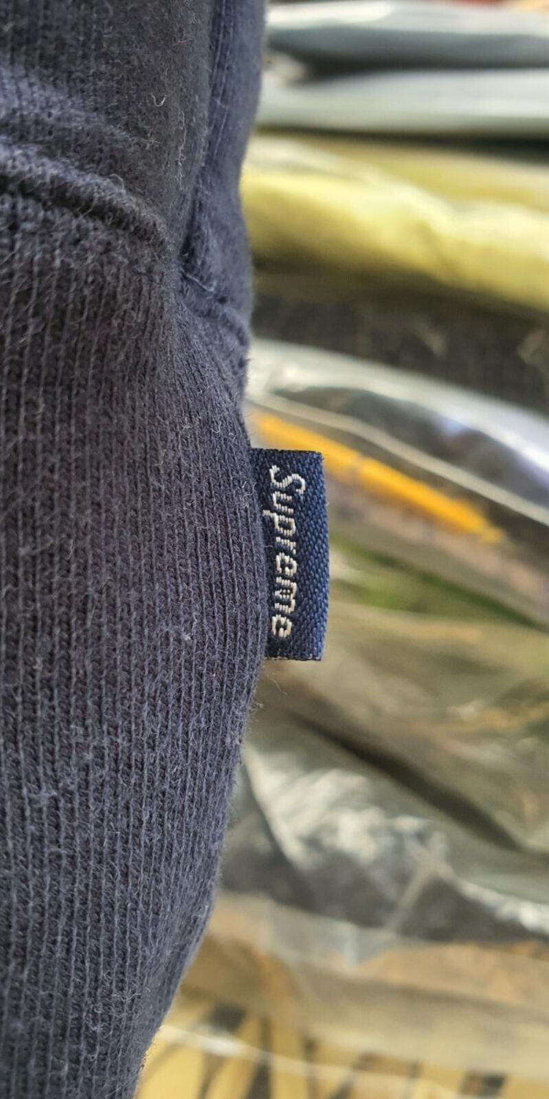 SS18 Supreme Piping Hooded Sweatshirt Navy Size L