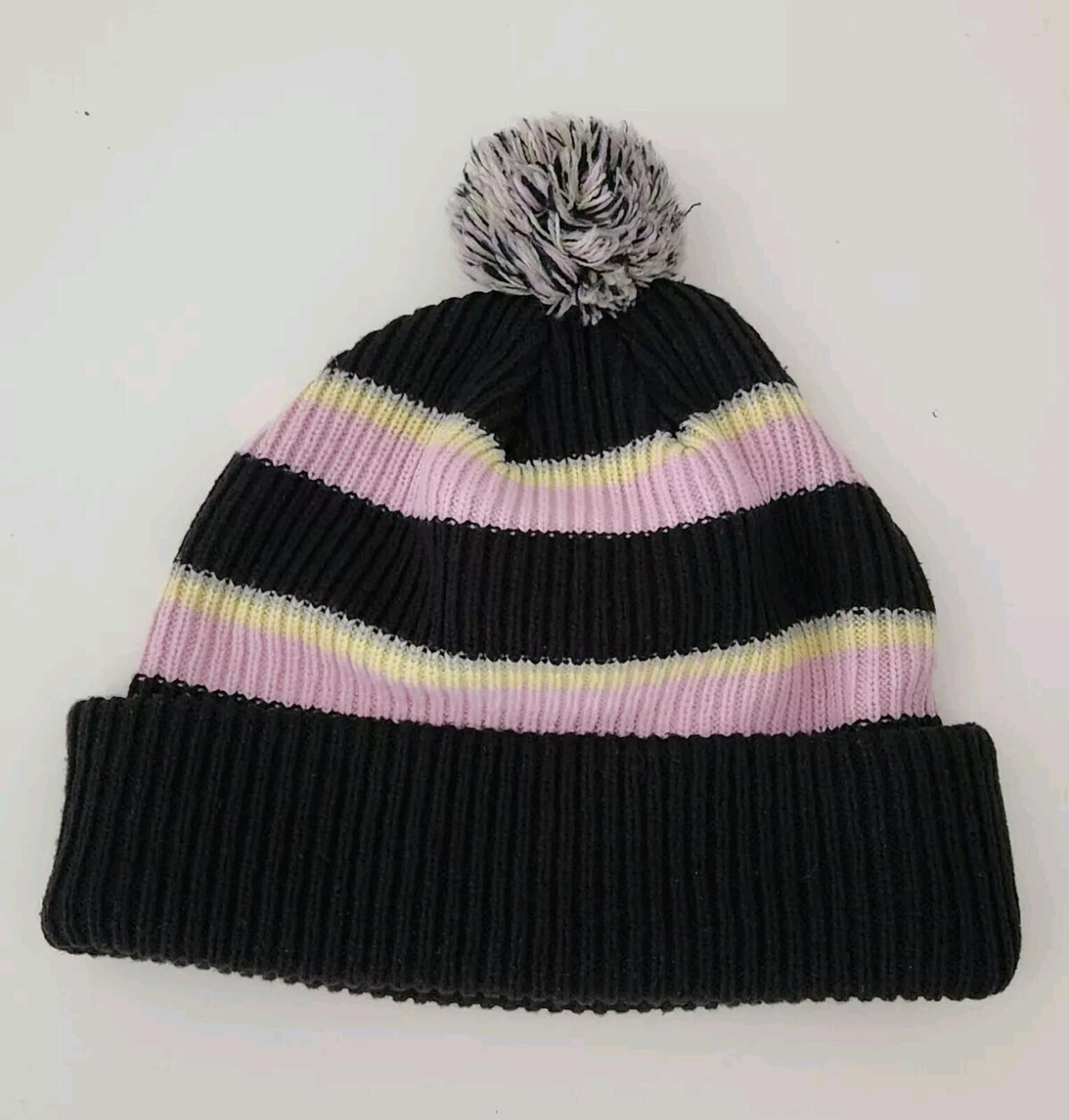FW17 Supreme Big Stripe beanie Black Pink Yellow Hat Acrylic