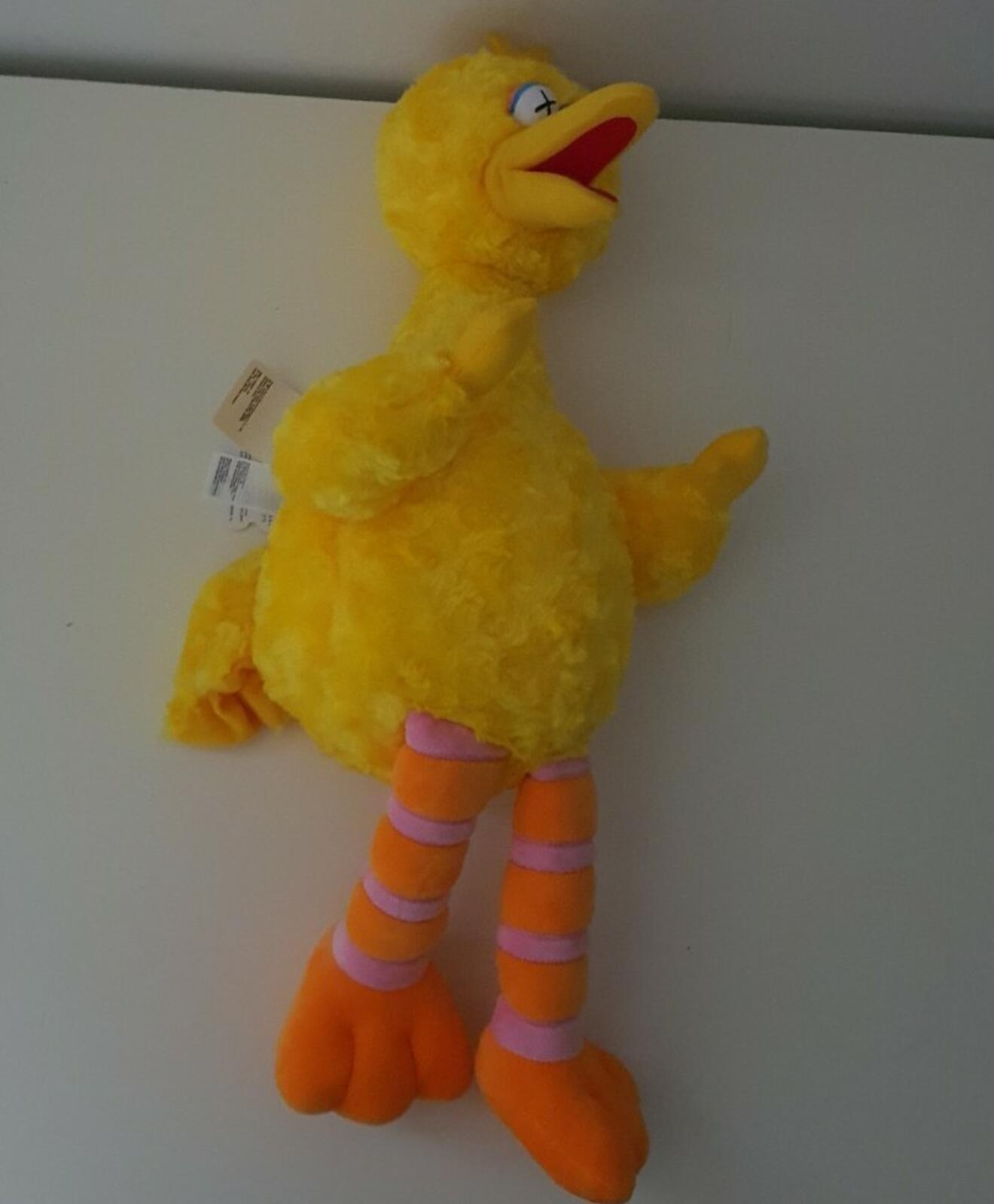 KAWS x Sesame Street UNIQLO yellow Big Bird Plush Toy Rare New with tags