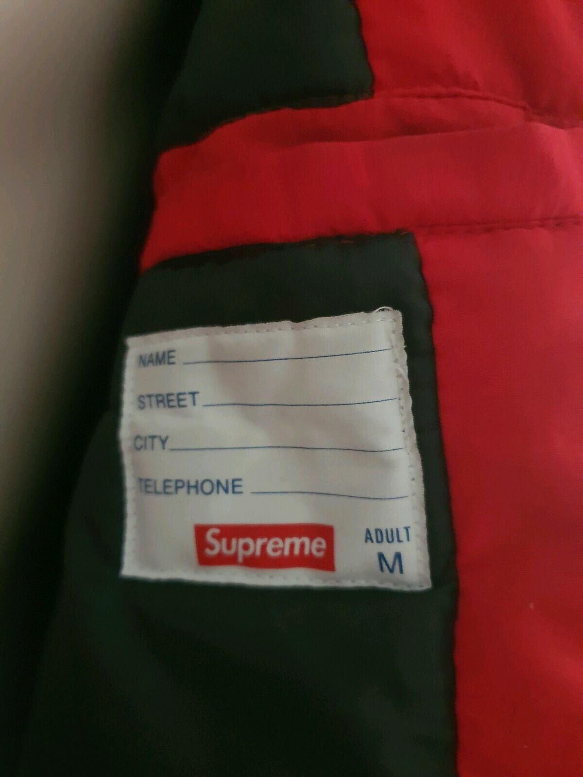 FW18 Supreme Sleeve Logo Sideline Parka Jacket Red Size M Water Resistant