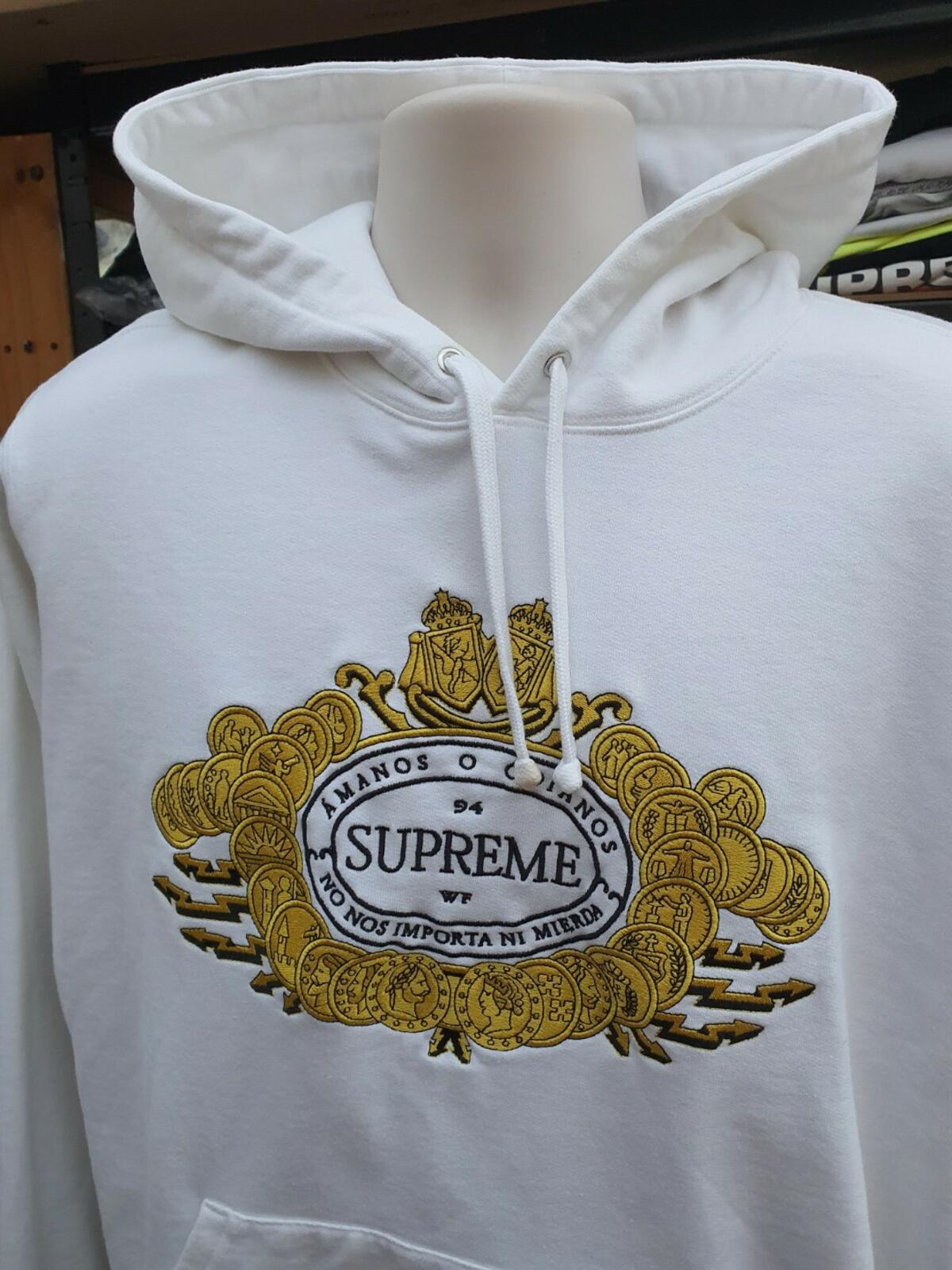 FW18 Supreme Love or Hate white hooded sweatshirt size M medium hoodie
