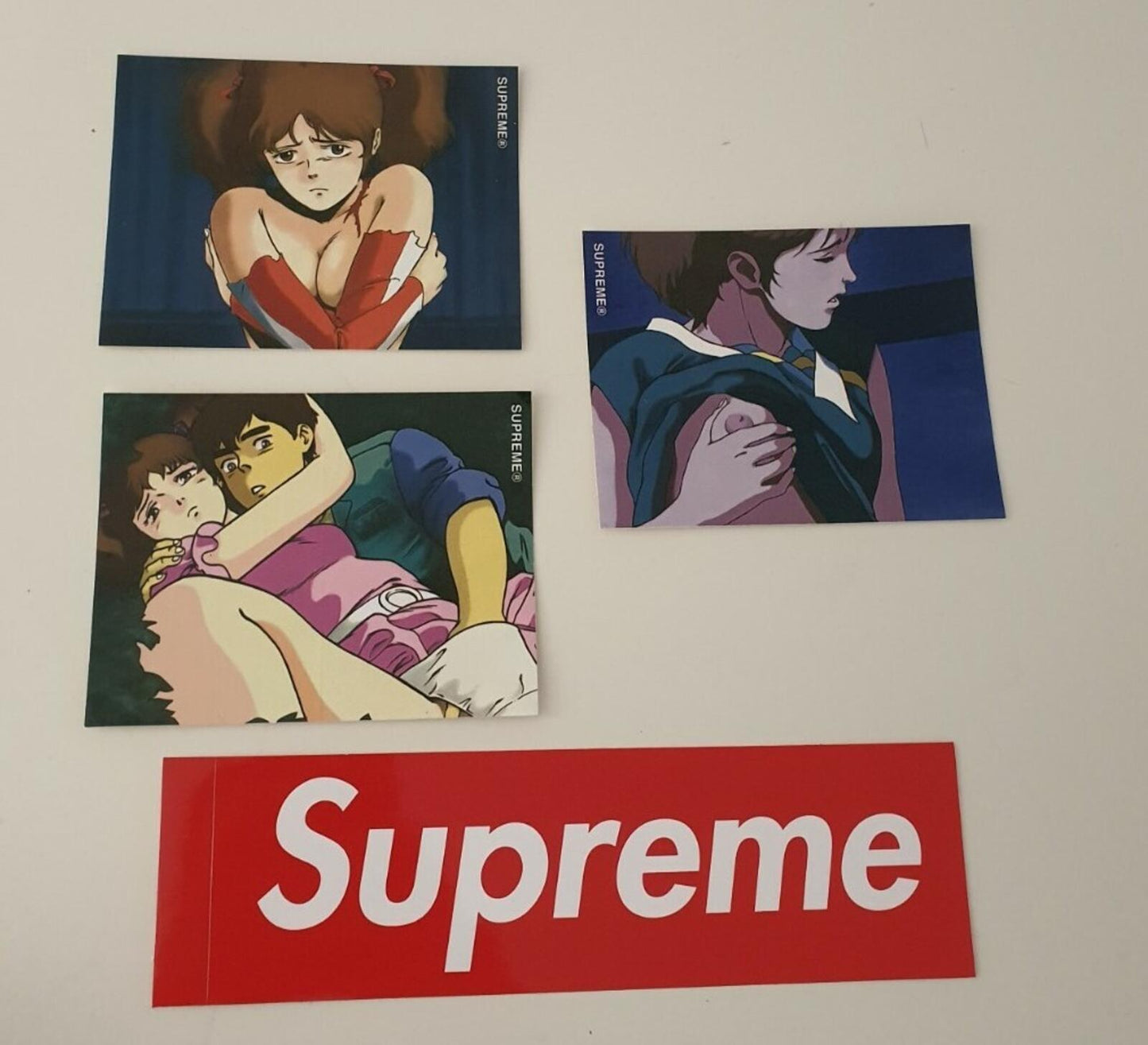 3x FW15 Supreme x Toshio Maeda stickers