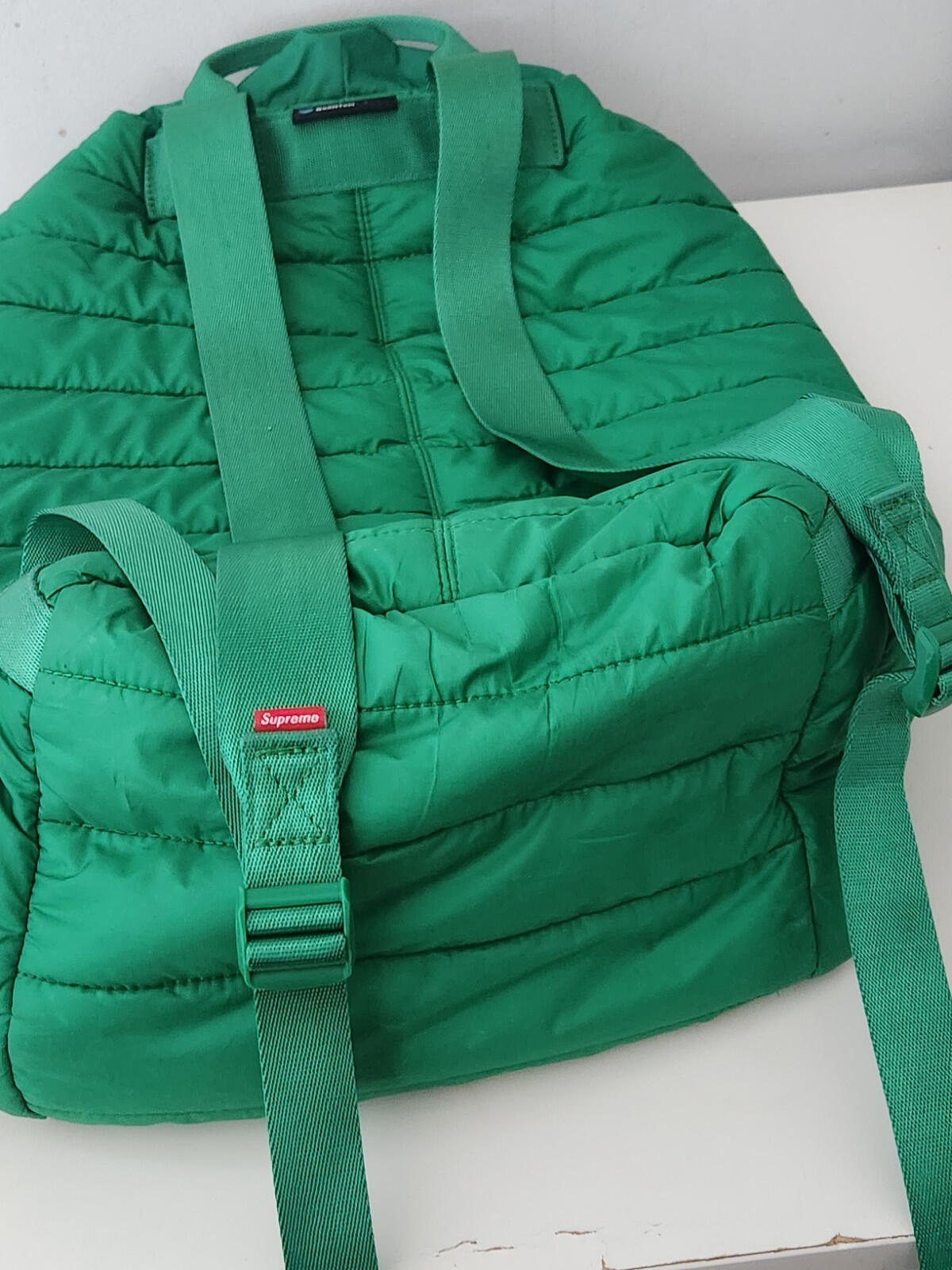 FW22 Supreme Puffer Backpack Green Bag Water Resistant