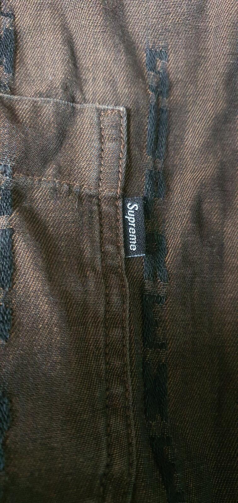 FW20 Supreme Stripe Logo Jacquard denim long sleeve L/S shirt L large