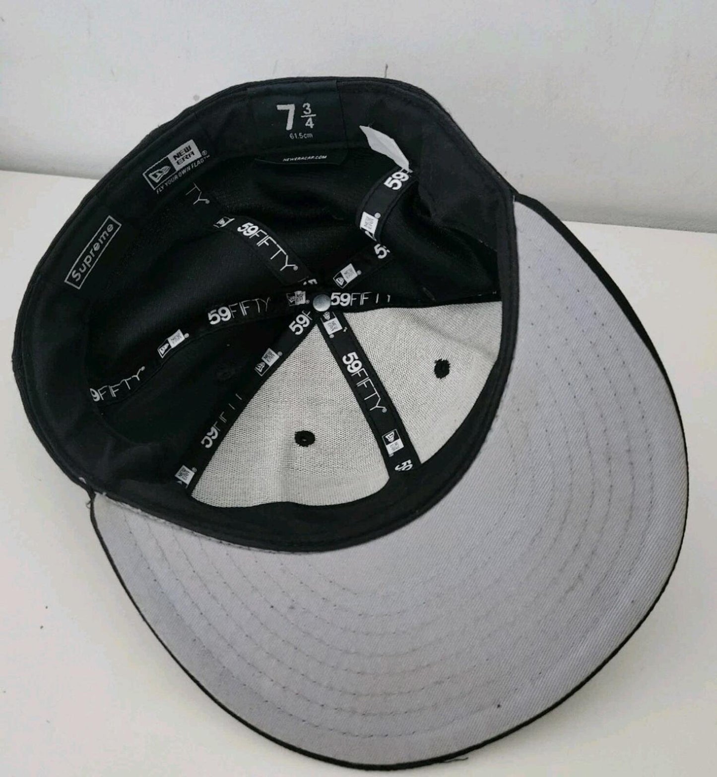 SS16 Supreme Dazzle Box Logo New Era Black Hat Size 7 3/4 ( 61.5cm) Cap