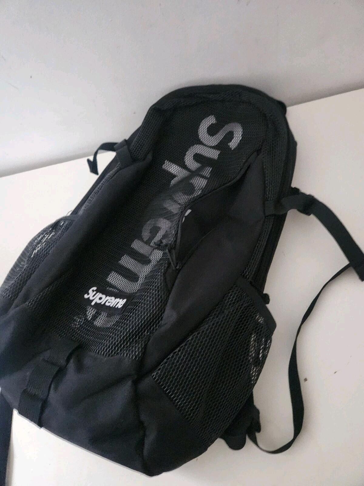 SS20 Supreme Black backpack Cordura Bag Mesh Rucksack